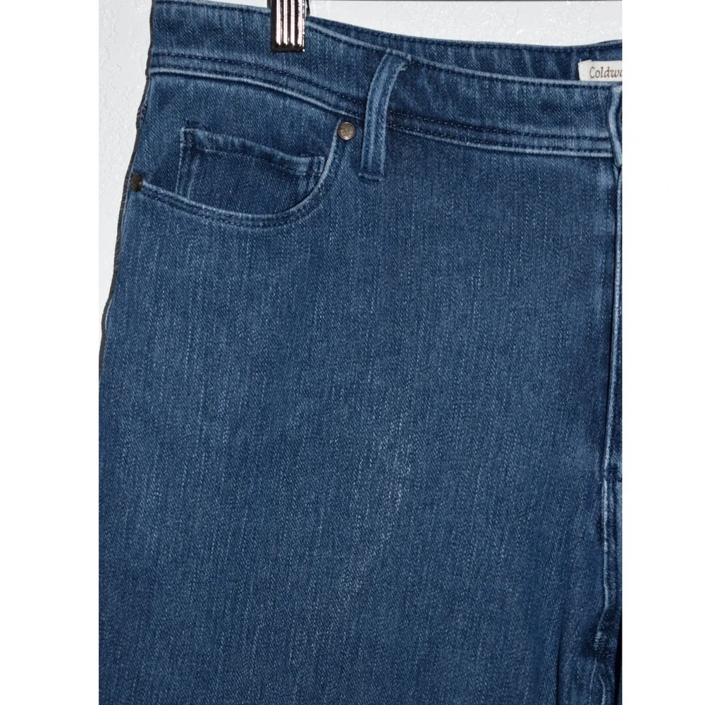 Coldwater Creek 14 Natural Fit Crop Jeans Stretch Blue Denim Capri Pant 5-Pocket